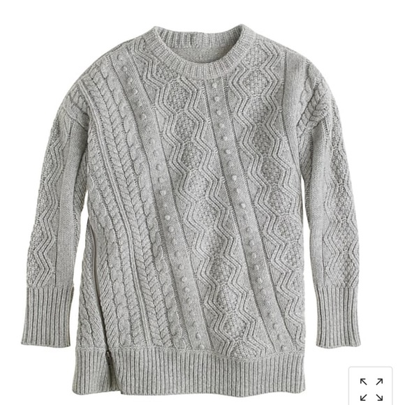 Jcrew Wool Side Zip Cable Knit Sweater - Picture 3 of 8